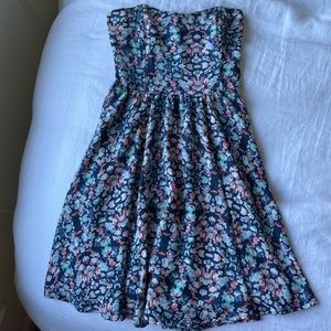 WAYF Watercolor Strapless Dress